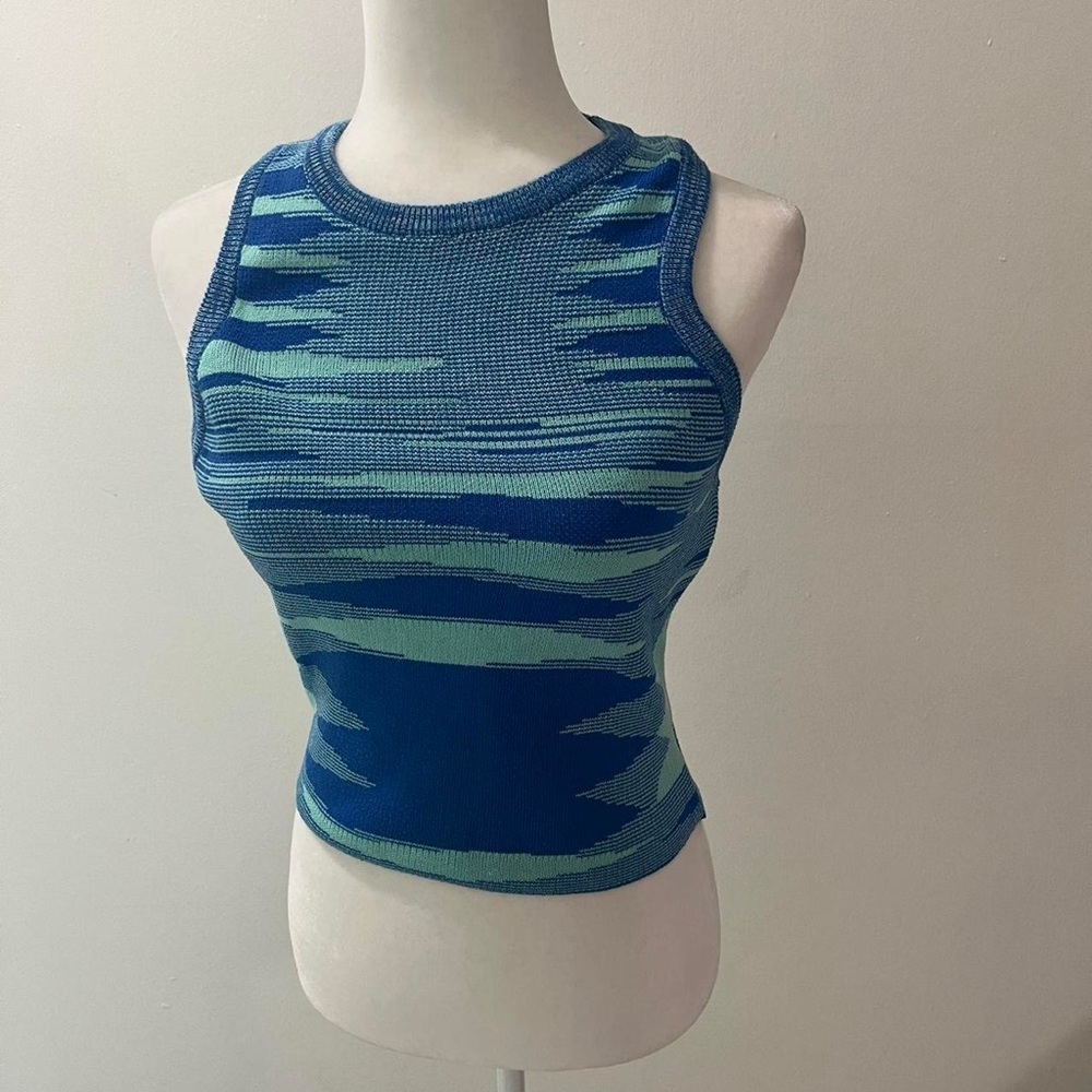 Colorful Natalie Blue Crop Top